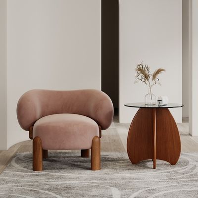 Living Room Sofa Wooden Chairs Customized Color Nordic Design Modern Solid Wood Chair with Lamb Wool