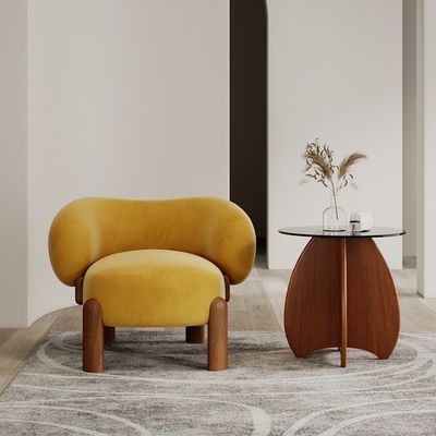 Living Room Sofa Wooden Chairs Customized Color Nordic Design Modern Solid Wood Chair with Lamb Wool