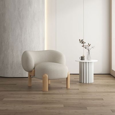 Living Room Sofa Wooden Chairs Customized Color Nordic Design Modern Solid Wood Chair with Lamb Wool