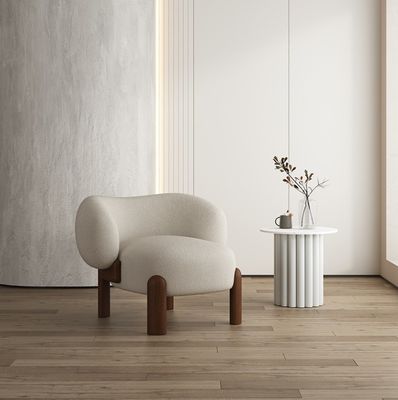 Living Room Sofa Wooden Chairs Customized Color Nordic Design Modern Solid Wood Chair with Lamb Wool