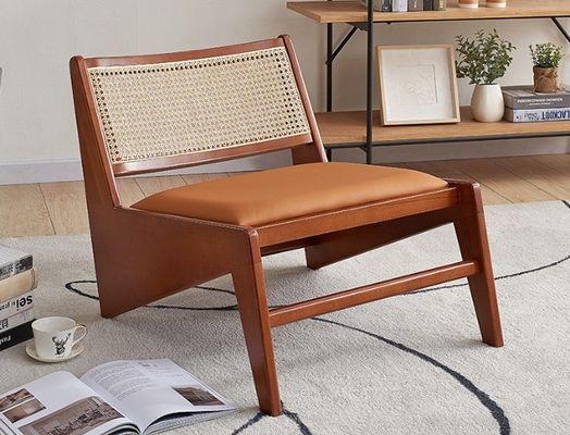 Living Room Chair Design Classical Solid Wood Rattan Chair for Nordic Lounge and Contemporary Furniture