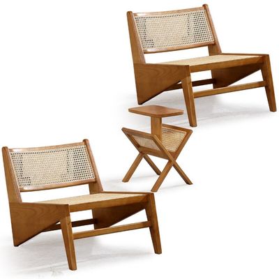 Living Room Chair Design Classical Solid Wood Rattan Chair for Nordic Lounge and Contemporary Furniture