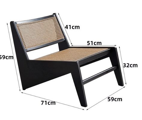 Living Room Chair Design Classical Solid Wood Rattan Chair for Nordic Lounge and Contemporary Furniture
