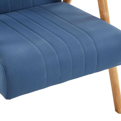 Wabi-Sabi Design Style Fabric Upholstered Solid Wood Leisure Lounge Wooden Sofa Chair for Living Room