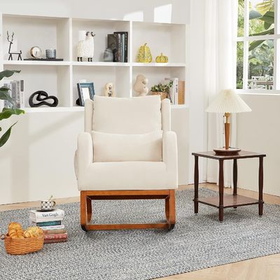 Nordic Fabric Minimalist Cafe Wooden Lounge Chair Accent Leisure Chairs Armchair Home Office Furniture Single Sofa Chair