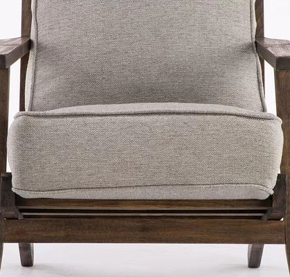 Fabric Upholstered Solid Wood Chair Nitrolacquer Finish Leisure Lounge Chair for Living Room