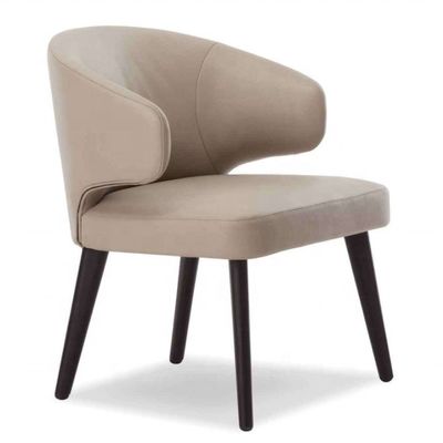 OEM Yes Dining Room Wooden Legs Velvet Armchair Single Seat Wing Backrest Dining Chairs for Luxury Restaurant Furniture