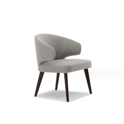 OEM Yes Dining Room Wooden Legs Velvet Armchair Single Seat Wing Backrest Dining Chairs for Luxury Restaurant Furniture