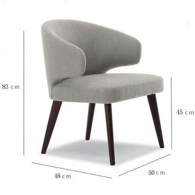 OEM Yes Dining Room Wooden Legs Velvet Armchair Single Seat Wing Backrest Dining Chairs for Luxury Restaurant Furniture