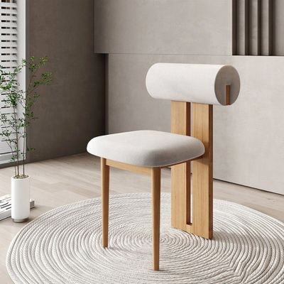 NC/PU Paint Finish Solid Wood Style White Velvet Fabric Upholstered Dining Room Chair Nordic Cafe Dining Chairs