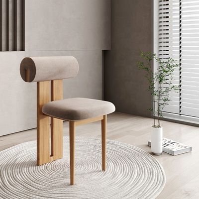 NC/PU Paint Finish Solid Wood Style White Velvet Fabric Upholstered Dining Room Chair Nordic Cafe Dining Chairs