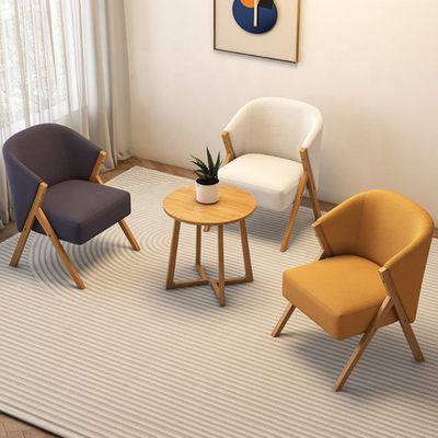 Comfortable Modern Luxury Velvet Soft Sofa Living Room Lounge Solid Wood Lazy Upholstered White Chair for Dining Chair
