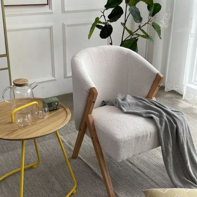 Comfortable Modern Luxury Velvet Soft Sofa Living Room Lounge Solid Wood Lazy Upholstered White Chair for Dining Chair