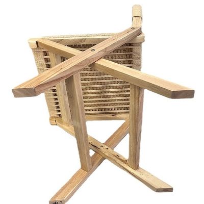 Classical Woven Rope Cord Nordic Lounge Chair with Customized Designs Solid Wood