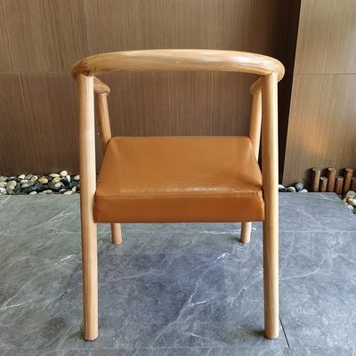North European Solid Wood PU Leather Pads Dining Chair for Restaurant Customized Design and OEM Service Accepted