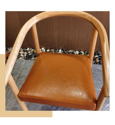 North European Solid Wood PU Leather Pads Dining Chair for Restaurant Customized Design and OEM Service Accepted