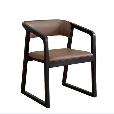 Mail Packing Solid Wood PU Leather Dining Room Chair in Nordic Design and Black/Walnut/Customized Color for Modern Dining