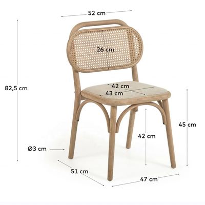 Dining Room Furniture White Linen Fabric Dining Chair with Pad and Curved Backrest Walnut Color Wood in Customized Color