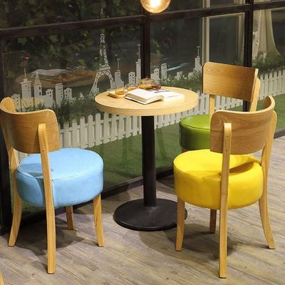 Solid Wooden Chair for Nordic Style Paddle Leisure Cafe Dining Chair Home Upholstery Chair