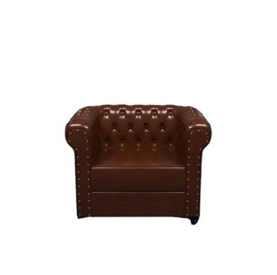 Nordic Design Modern Solid Wood Chair and PU Leather for One Seat Living Room Sofa