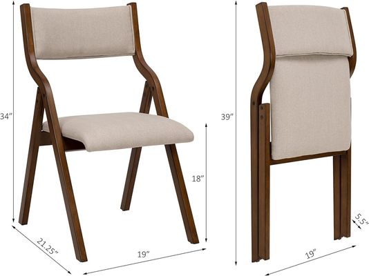 Customized Designs Wood Dining Chair Nordic Modern Natural Solid Wood Foldable Dining Chair For Restaurant Mail packing Y