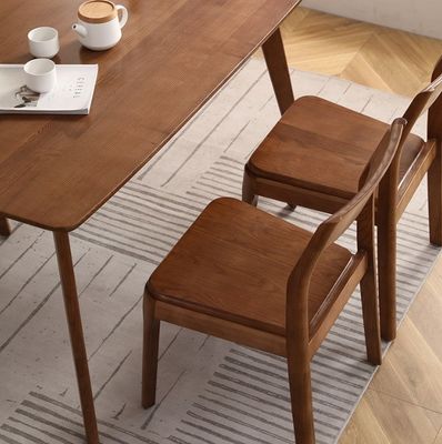 Classic Modern Style Brown Solid Wood Dining Chair for Restaurant Seating in Brown
