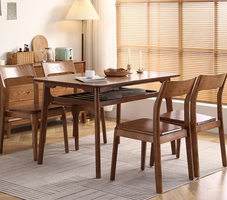 Classic Modern Style Brown Solid Wood Dining Chair for Restaurant Seating in Brown