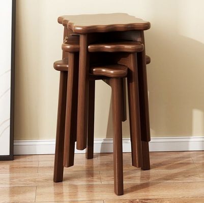 Rattan Cover Wooden Chair Space-Saving Design Solid Wood Frame 33*33*45cm Dining Chair