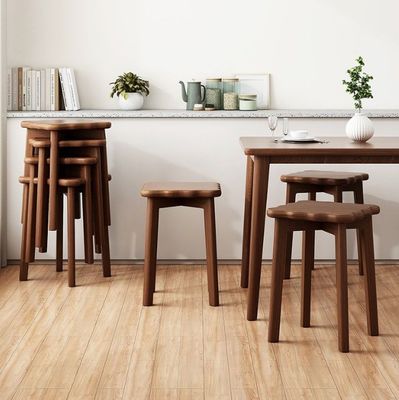 Rattan Cover Wooden Chair Space-Saving Design Solid Wood Frame 33*33*45cm Dining Chair