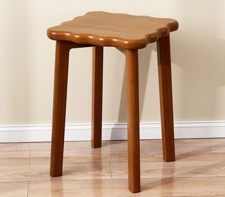 Rattan Cover Wooden Chair Space-Saving Design Solid Wood Frame 33*33*45cm Dining Chair