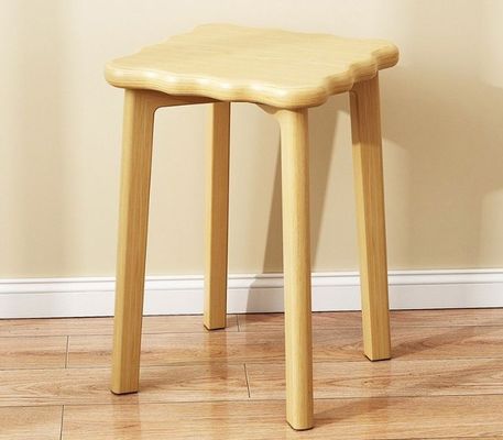 Rattan Cover Wooden Chair Space-Saving Design Solid Wood Frame 33*33*45cm Dining Chair