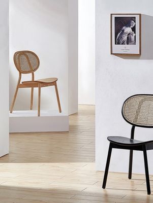 Experience the Perfect Blend of Classic and Modern with Fabric Covered Wood Dining Chair in Italian Style
