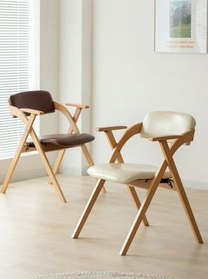 Wood Dining Chair Living Room in Modern Style W52.5*D60*H77.5CM with Foldable Design