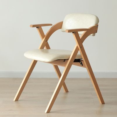 Wood Dining Chair Living Room in Modern Style W52.5*D60*H77.5CM with Foldable Design