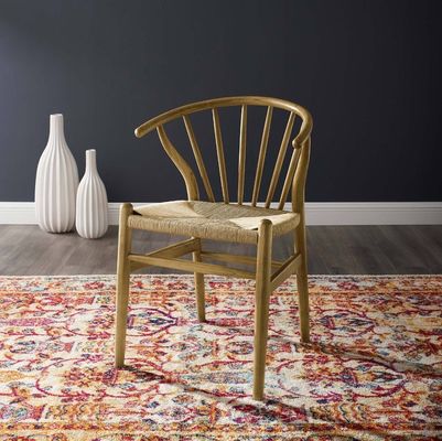 Solid Wood Woven Cord Restaurant Chair Nordic Design European Modern Dining Furntiure for Restaurant Seating