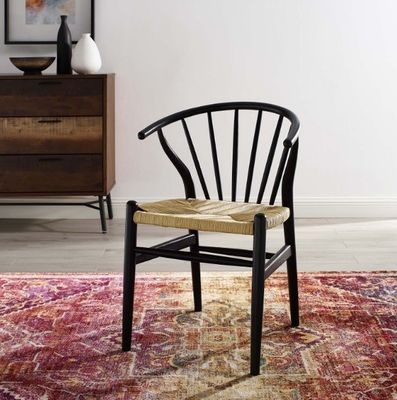 Solid Wood Woven Cord Restaurant Chair Nordic Design European Modern Dining Furntiure for Restaurant Seating