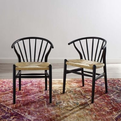 Solid Wood Woven Cord Restaurant Chair Nordic Design European Modern Dining Furntiure for Restaurant Seating