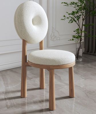 Living Room and Hotel Soft Seat Wood Lamb Wool Dining Room Chair W47*D48*H79CM with Modern Design