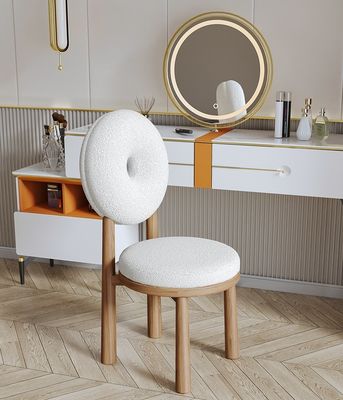 Living Room and Hotel Soft Seat Wood Lamb Wool Dining Room Chair W47*D48*H79CM with Modern Design