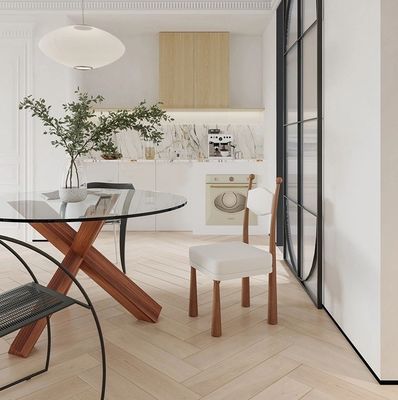 Home Furniture Modern Design Soft Seat Wood Lamb Wool Dining Room Chair For Living Room and Hotel