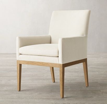 Top Quantity Wooden Armrest Fabric Upholstered Wood Dining Chair for Modern Restaurant and Hotel