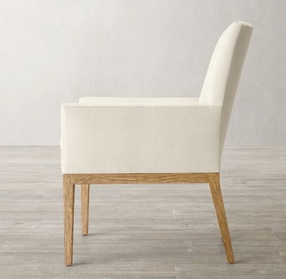 Top Quantity Wooden Armrest Fabric Upholstered Wood Dining Chair for Modern Restaurant and Hotel