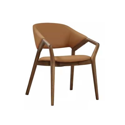 NO Folded Solid Ash Wood Dining Chair for Modern Luxury Wooden Leisure Arm Chair in Hotel Room