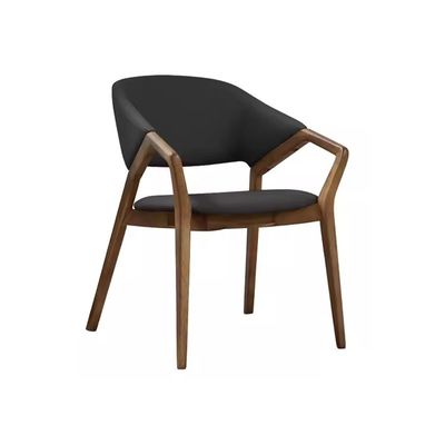NO Folded Solid Ash Wood Dining Chair for Modern Luxury Wooden Leisure Arm Chair in Hotel Room