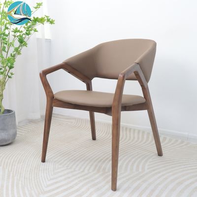 NO Folded Solid Ash Wood Dining Chair for Modern Luxury Wooden Leisure Arm Chair in Hotel Room