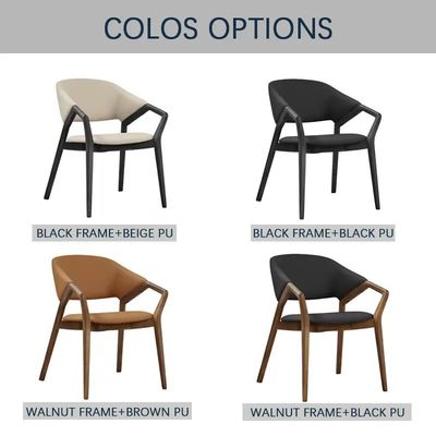 Mail Packing Solid Wood PU Leather Dining Room Chair for Cafes and Restaurants in Nordic Style