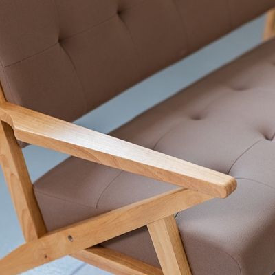Solid Wood Fabric Wooden Sofa Chair W60*D73*H76CM The Ultimate Seating Solution for Modern Living Room and Hotel