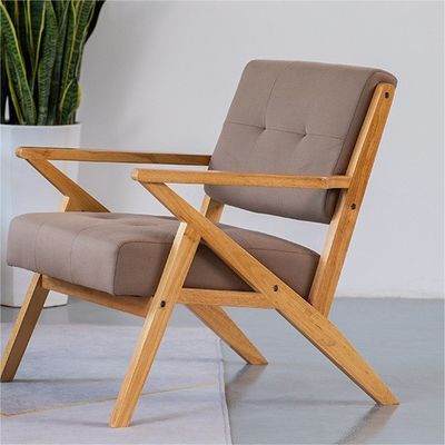Solid Wood Fabric Wooden Sofa Chair W60*D73*H76CM The Ultimate Seating Solution for Modern Living Room and Hotel