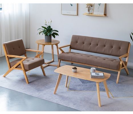 Solid Wood Fabric Wooden Sofa Chair W60*D73*H76CM The Ultimate Seating Solution for Modern Living Room and Hotel