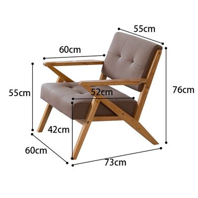 Solid Wood Fabric Wooden Sofa Chair W60*D73*H76CM The Ultimate Seating Solution for Modern Living Room and Hotel